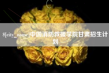 高密中国消防救援学院甘肃招生计划