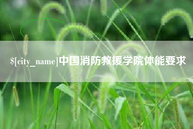 高密中国消防救援学院体能要求