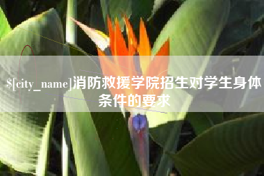 高密消防救援学院招生对学生身体条件的要求