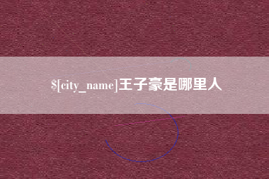 高密王子豪是哪里人