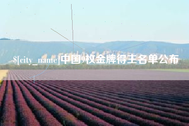 高密中国9枚金牌得主名单公布