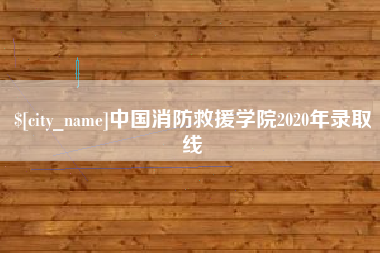 高密中国消防救援学院2020年录取线