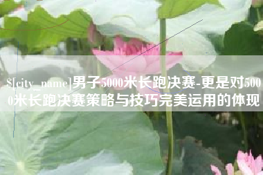 高密男子5000米长跑决赛-更是对5000米长跑决赛策略与技巧完美运用的体现