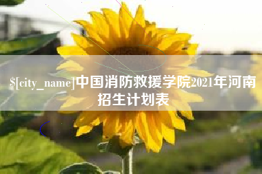 高密中国消防救援学院2021年河南招生计划表