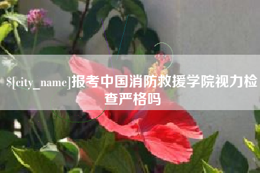 高密报考中国消防救援学院视力检查严格吗