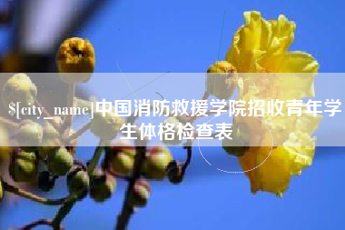 高密中国消防救援学院招收青年学生体格检查表
